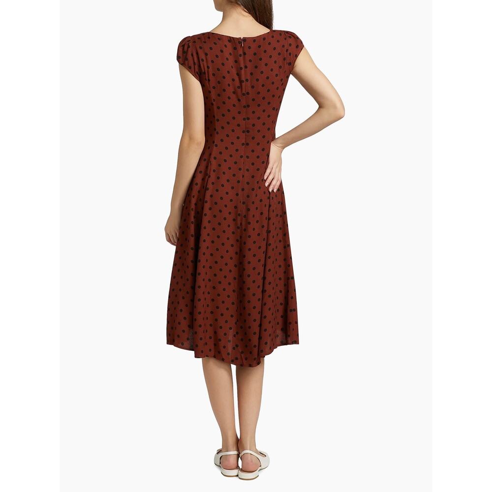 Reformation NWT Wilda Button up Midi Dress Fig Jam Dot Sz 0 Contemporary - Picture 11 of 12